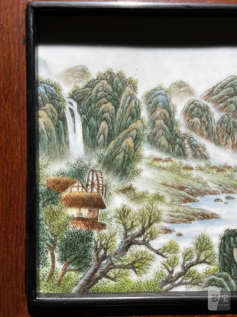 创汇期 王云泉款山水纹瓷板 - 图3